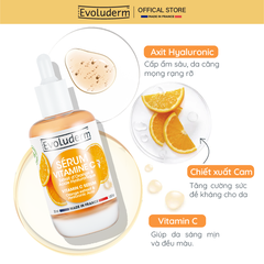 Serum Vitamin C thiên nhiên thuần chay Evoluderm dưỡng trắng sáng da 30ml