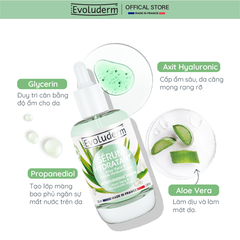 Serum nha đam thiên nhiên thuần chay Evoluderm cấp ẩm sâu và trẻ hóa da toàn diện 30ml