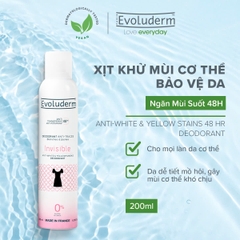 Xịt khử mùi cơ thể 48h giảm ố Anti Traces Evoluderm 200ml
