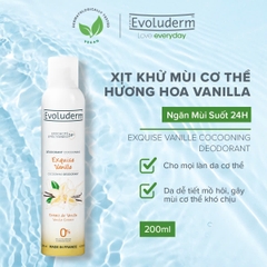 Xịt khử mùi cơ thể 24h hương Vani Evoluderm 200ml