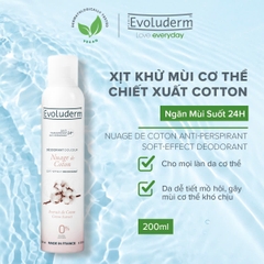 Xịt khử mùi cơ thể 24h Coton Evoluderm 200ml