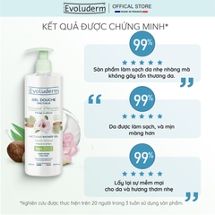 Gel tắm thiên nhiên thuần chay Evoluderm tinh chất hạnh nhân 500ml