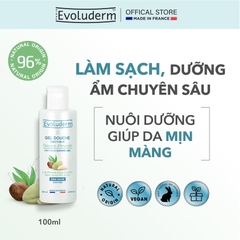 Gel tắm thiên nhiên thuần chay Evoluderm tinh chất hạnh nhân 500ml