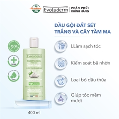 Dầu gội thiên nhiên không Silicon Evoluderm chiết xuất cây Nettle và bùn trắng dành cho tóc dầu 400ml