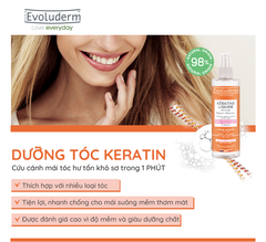 Xịt dưỡng tóc thiên nhiên không Silicon Evoluderm bổ sung Keratin 250ml