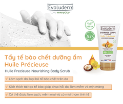 Tẩy tế bào chết toàn thân thiên nhiên thuần chay Evoluderm chiết xuất tinh dầu hoa anh thảo 150g