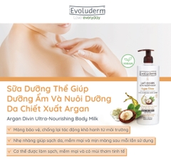 Sữa dưỡng thể thiên nhiên thuần chay Evoluderm tinh chất Argan 500ml