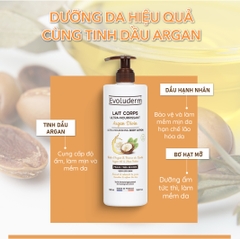 Sữa dưỡng thể thiên nhiên thuần chay Evoluderm tinh chất Argan 500ml