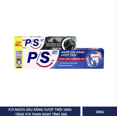 Combo KĐR P/S ngừa sâu răng vượt trội ống 180g tặng KĐR Than hoạt tính 30g