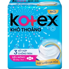 Băng vệ sinh Kotex Khô Thoáng 5 trong 1 siêu mỏng 8 miếng