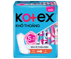 Băng vệ sinh Kotex Khô Thoáng 5 trong 1 siêu mỏng 8 miếng