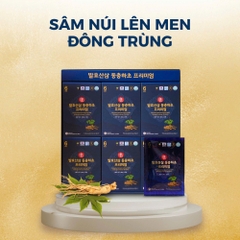 Thực phẩm bổ sung: Nước sâm núi lên men đông trùng hạ thảo Hàn Quốc cao cấp - Fermented Korean Cultured Wild Ginseng Cordyceps Premium, 50ml/gói, 30 gói/hộp