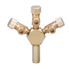 Van CO2 chia 3 đầu - Ista Metal CO2/Air Flow Regulator - 3 Way