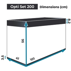 Bộ hồ cá cảnh cao cấp - Aquarium OPTI Set 200 Black 2.0 ( 101 x 41x 56cm )