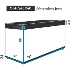 Bộ hồ cá cảnh cao cấp - Aquarium OPTI Set 240 Black 2.0 ( 121 x 41 x 56cm )
