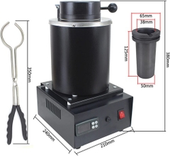 LÒ NẤU CHẢY KIM LOAI VÀNG , BẠC , ĐỒNG , NHÔM, CHÌ, KẼM (1KG và 3KG) BẰNG ĐIỆN 220V 1100℃