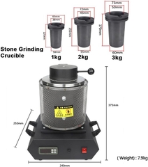 LÒ NUNG CHẢY VÀNG, BẠC, ĐỒNG, NHÔM MINI 1KG/2KG/3KG MAXPOWER MF03