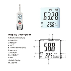 MÁY ĐO ĐỘ ẨM VÀ NHIỆT ĐỘ KHÔNG KHÍ HT-350