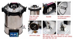 NỒI HẤP TIỆT TRÙNG HƠI NƯỚC BẰNG THÉP KHÔNG GỈ 24L YX-24LDJ JIBIMED