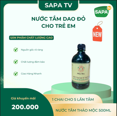 NƯỚC TẮM DAO ĐỎ TRẺ EM SAPA TV 500ML – THẢO MỘC TẮM TRUYỀN THỐNG DÀNH CHO TRẺ SƠ SINH VÀ TRẺ NHỎ