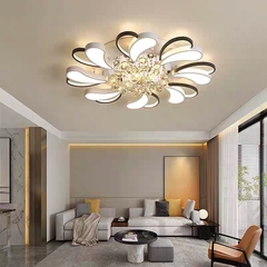 Đèn Ốp Trần Mâm Mica Hình Trái Tim Có Pha Lê DO210T