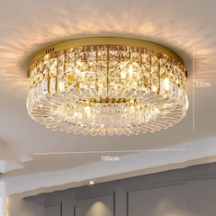 Đèn Ốp Trần Pha Lê Viền Vàng DO203F