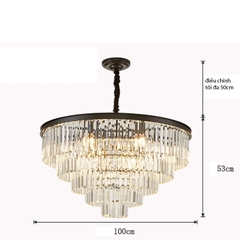 Đèn Chùm Pha Lê Phong Các Bắc Âu Viền Đen DC215F