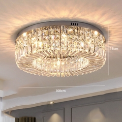 Đèn Ốp Trần Pha Lê Viền Kim Loại DO204F