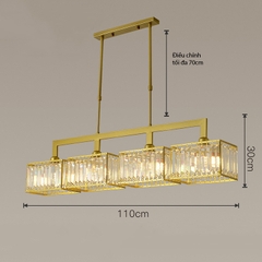 Đèn Thả Pha Lê Ô Vuông Phòng Ăn Phong Cách Bắc Âu DT204F