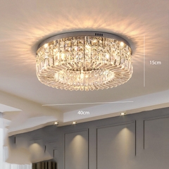 Đèn Ốp Trần Pha Lê Viền Kim Loại DO204F
