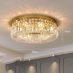 Đèn Ốp Trần Pha Lê Viền Vàng DO203F