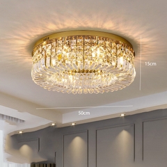 Đèn Ốp Trần Pha Lê Viền Vàng DO203F