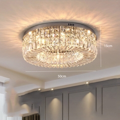 Đèn Ốp Trần Pha Lê Viền Kim Loại DO204F