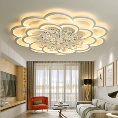 Đèn Ốp Trần Cánh Hoa Kèm Thả Pha Lê DO208T