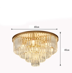 Đèn Ốp Trần Pha Lê Phong Cách Bắc Âu Viền Kim Loại DO202F