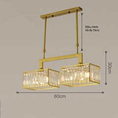 Đèn Thả Pha Lê Ô Vuông Phòng Ăn Phong Cách Bắc Âu DT204F