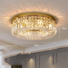Đèn Ốp Trần Pha Lê Viền Vàng DO203F