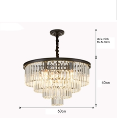 Đèn Chùm Pha Lê Phong Các Bắc Âu Viền Đen DC215F