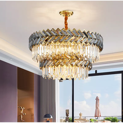 Đèn Thả Pha Lê 2 Tầng Xếp Chéo