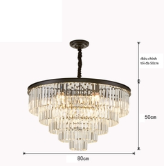 Đèn Chùm Pha Lê Phong Các Bắc Âu Viền Đen DC215F