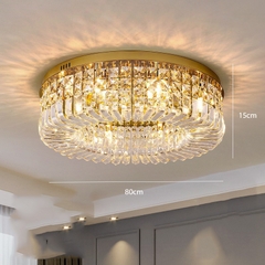 Đèn Ốp Trần Pha Lê Viền Vàng DO203F
