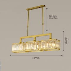 Đèn Thả Pha Lê Ô Vuông Phòng Ăn Phong Cách Bắc Âu DT204F