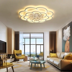 Đèn Ốp Trần Cánh Hoa Kèm Thả Pha Lê DO208T