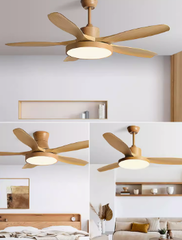 Quạt Trần Đèn 5 Cánh Nhựa Phong Cánh Đơn Giản Âu Mỹ