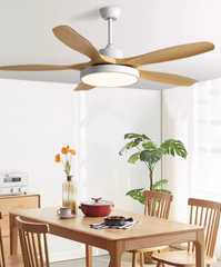 Quạt Trần Đèn 5 Cánh Nhựa Phong Cánh Đơn Giản Âu Mỹ
