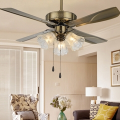 Đèn Quạt Trần 5 Cánh Thép 4 Đèn QT044