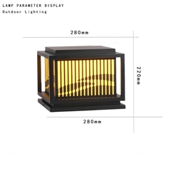 Đèn Trụ Cổng Năng Lượng Mặt Trời Hình Hộp Phong Cách Nhật Bản SV106