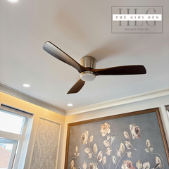 Quạt Trần Đèn Thân Ngắn 3 Cánh Gỗ Tự Nhiên QT180