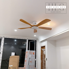 Quạt Trần 5 Cánh Gỗ Tự Nhiên Thân Ngắn Sử Dụng Cho Trần Thấp QT112
