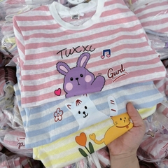 SET 3 ÁO PHÔNG GIẤY DÀI TAY KẺ HỒNG XANH VÀNG CHO BÉ
